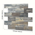 30pcs Self-Adhesive Backsplash PVC Wall Tiles, Rustic Stair Stickers in Spruce Grey
