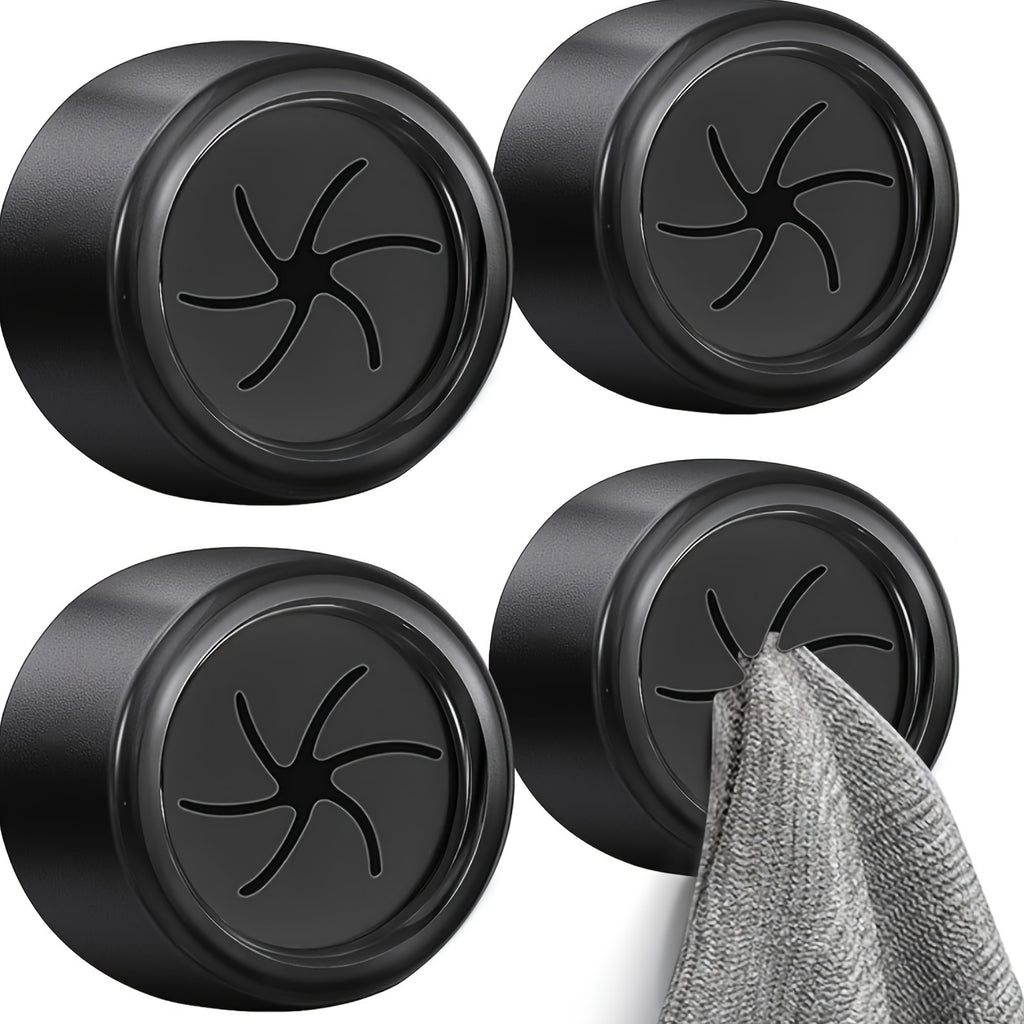No Drill Plastic Towel Robe Hooks Round Wall Hooks Bathroom Kitchen Organizer
