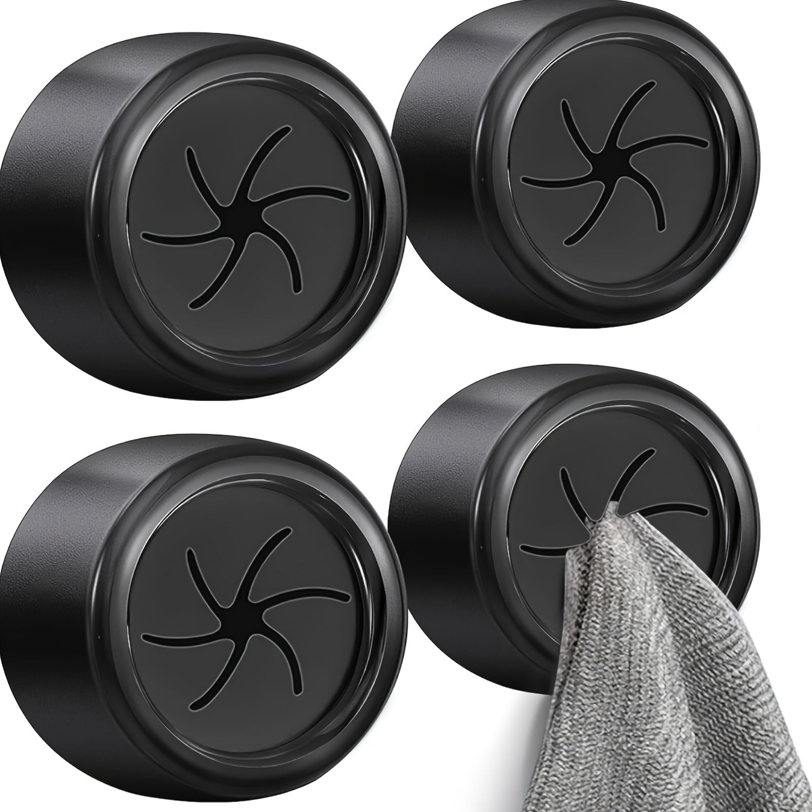 No Drill Plastic Towel Robe Hooks Round Wall Hooks Bathroom Kitchen Organizer