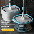 Wet Dry Spin Mop Set with 2 Microfiber Mop Pads