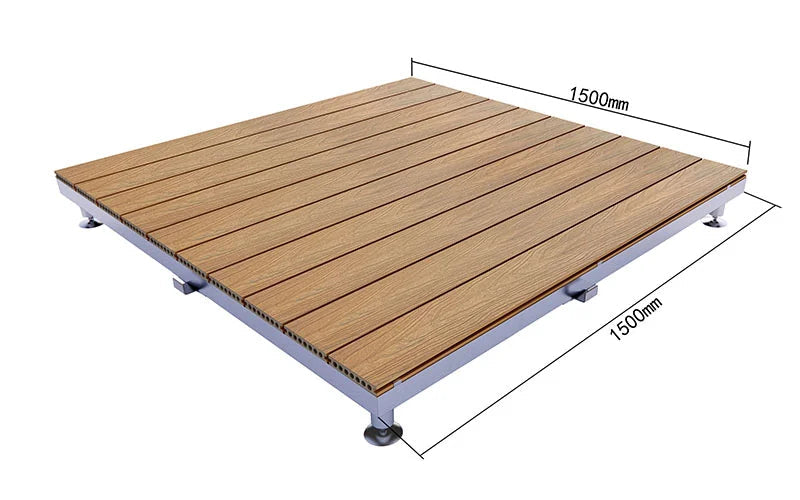 Heavy-Duty Raised WPC Deck Panels Height Adjustable Pedestal Outdoor Deck Tiles