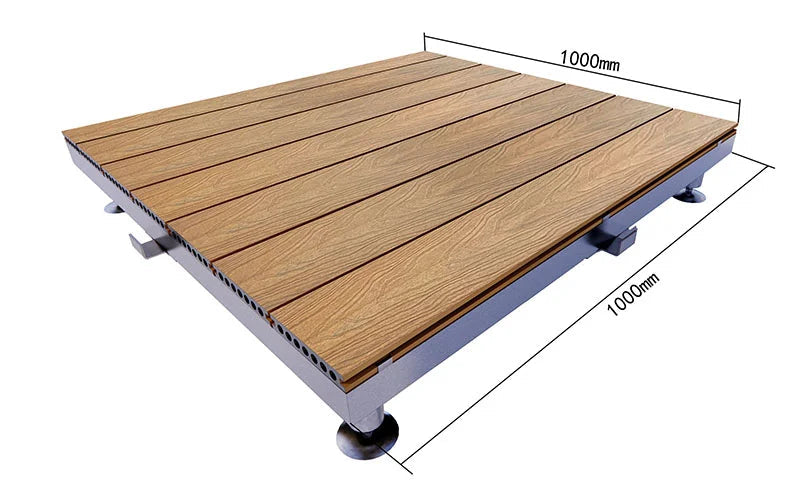 Heavy-Duty Raised WPC Deck Panels Height Adjustable Pedestal Outdoor Deck Tiles