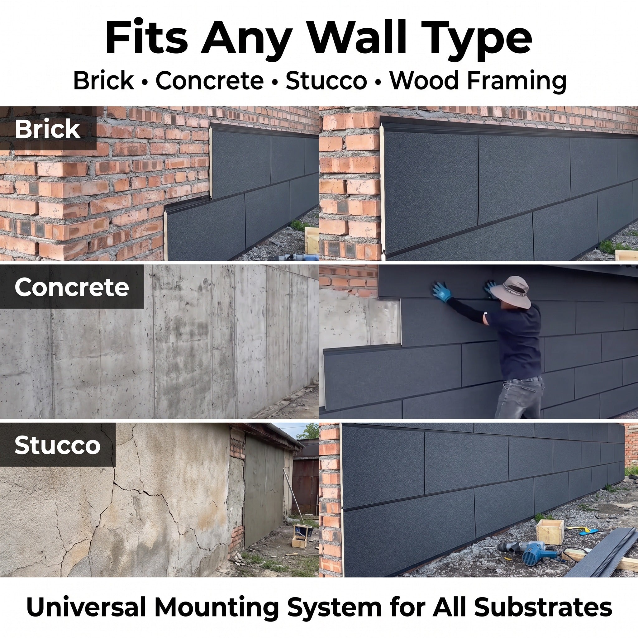 Insulated Wall Cladding System Weatherproof Exterior Decor Panels