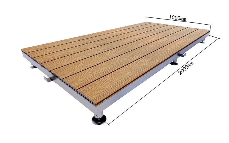 Heavy-Duty Raised WPC Deck Panels Height Adjustable Pedestal Outdoor Deck Tiles