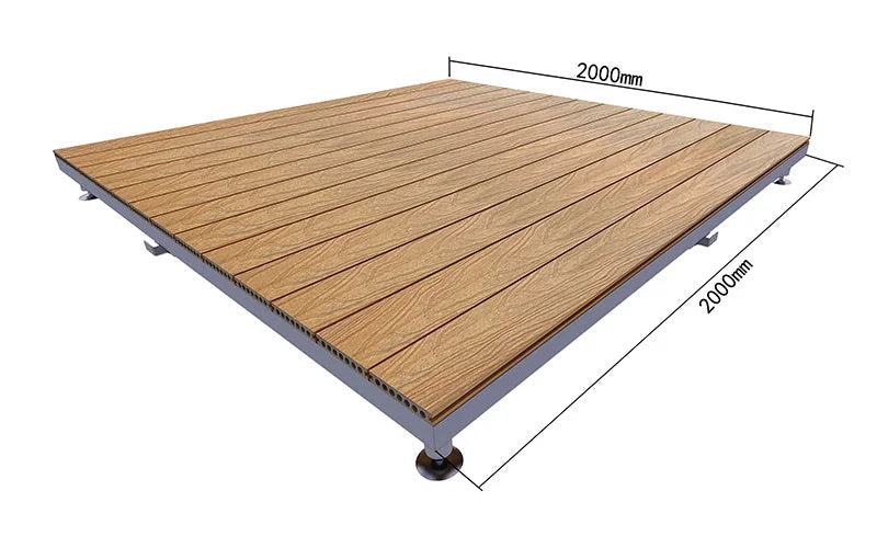 Heavy-Duty Raised WPC Deck Panels Height Adjustable Pedestal Outdoor Deck Tiles