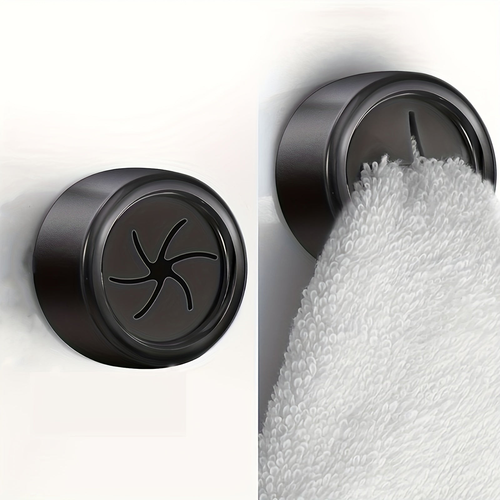 No Drill Plastic Towel Robe Hooks Round Wall Hooks Bathroom Kitchen Organizer