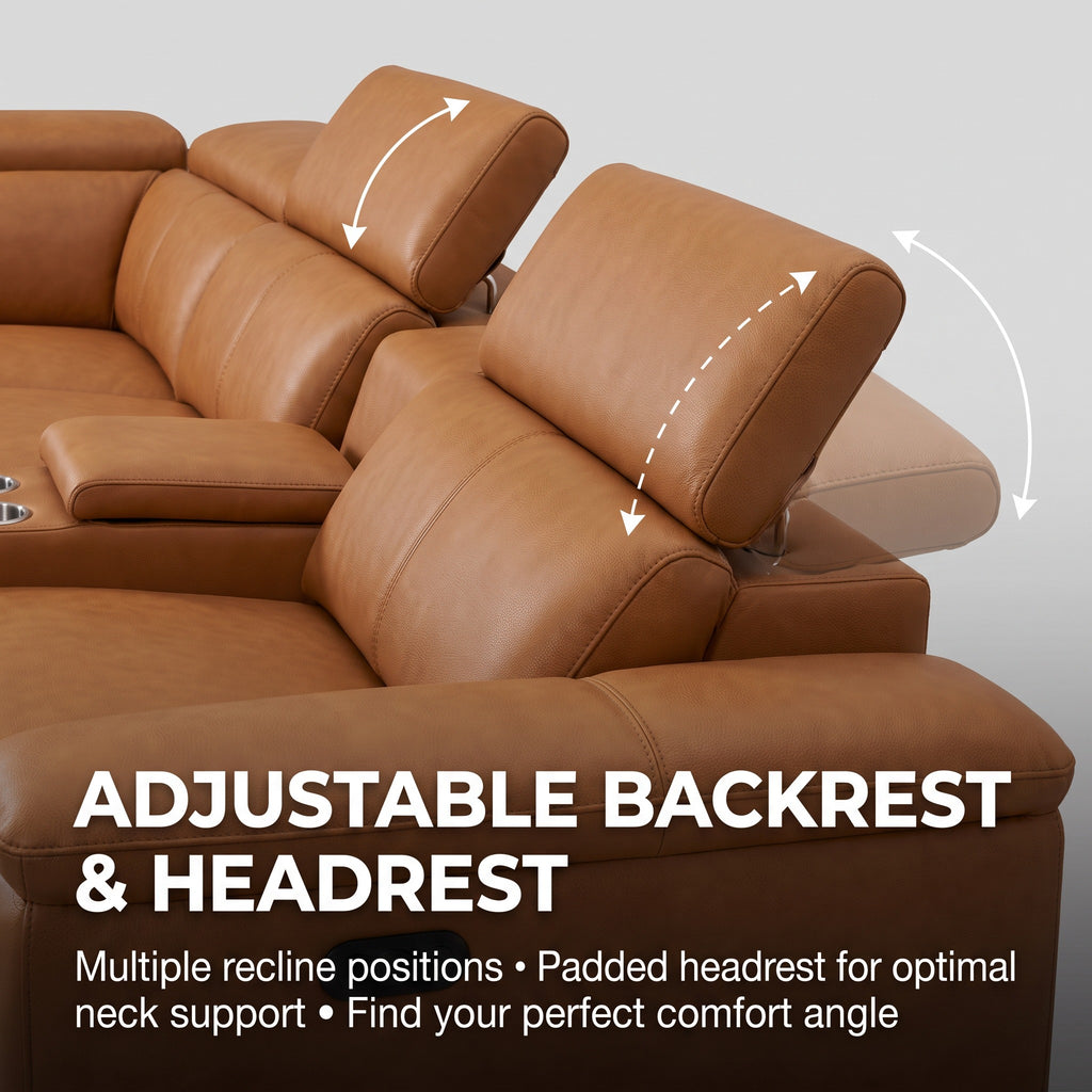 Curved 4-Seat Movie Room Reclining Sectional