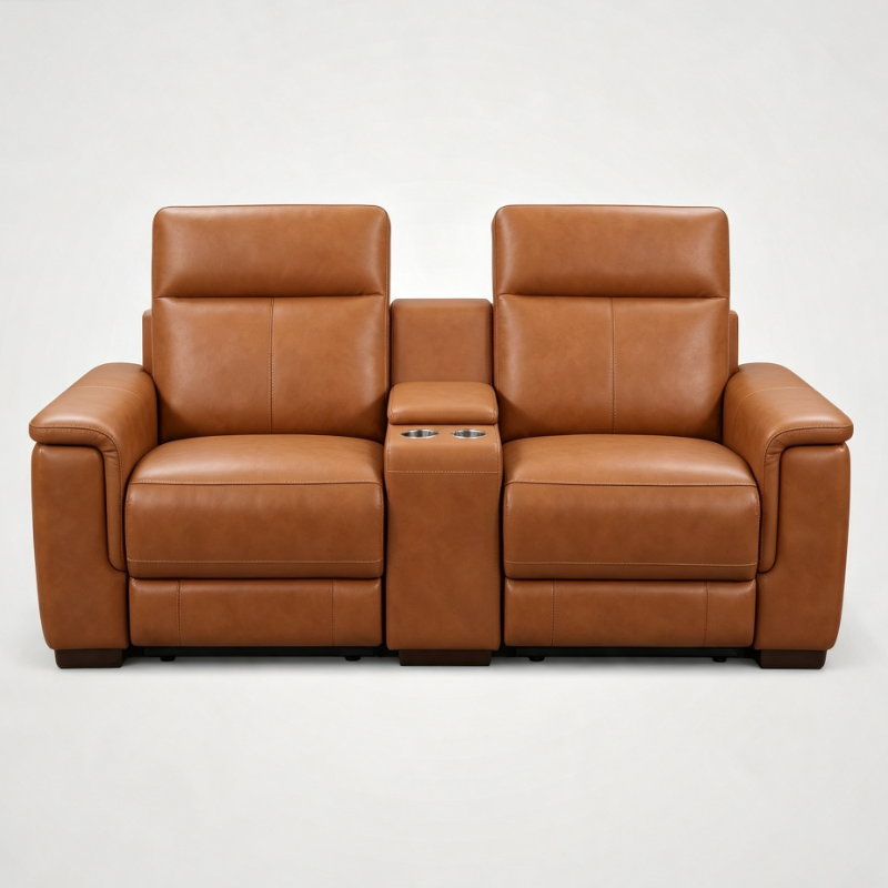 Curved 4-Seat Movie Room Reclining Sectional