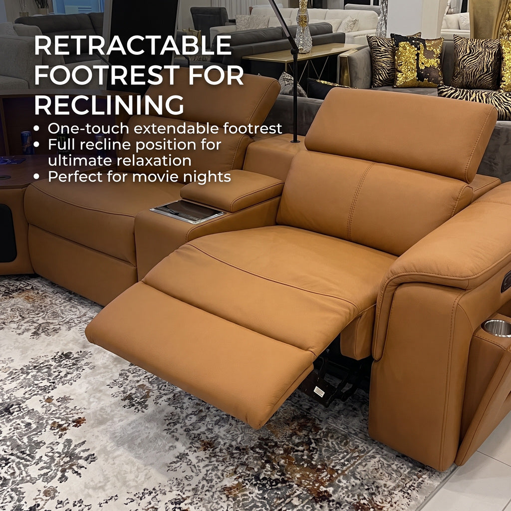 Curved 4-Seat Movie Room Reclining Sectional