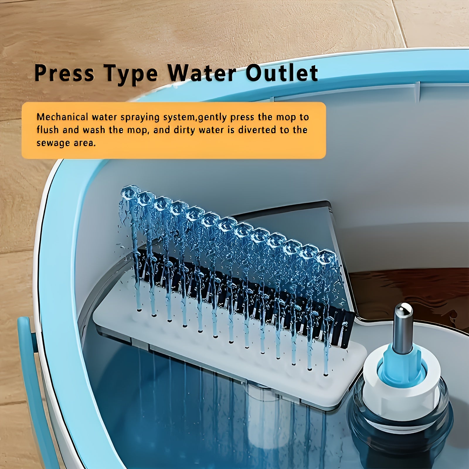 Wet Dry Spin Mop Set with 2 Microfiber Mop Pads
