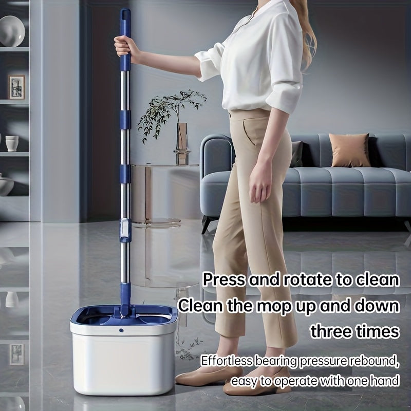 Wet Dry Spin Mop Set with 2 Microfiber Mop Pads