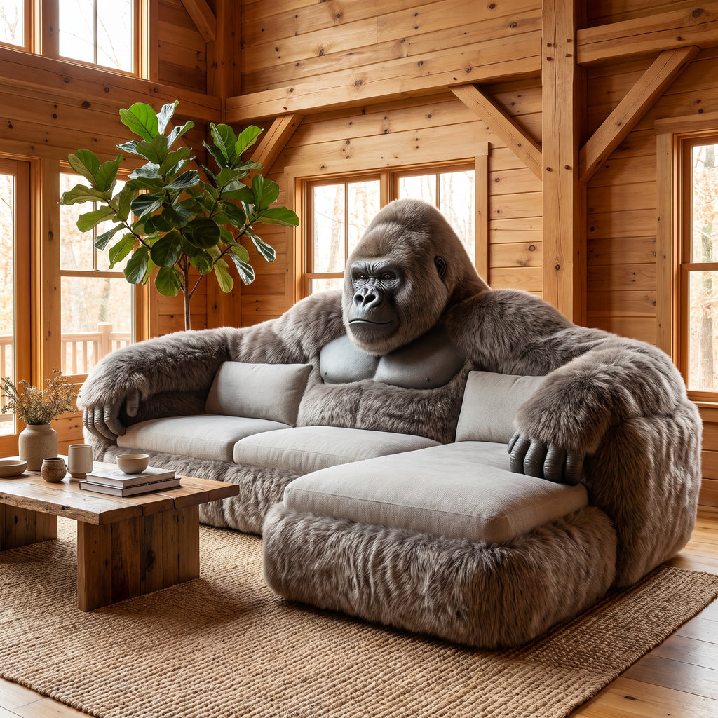 Luxury Gorilla Sculpture Sectional Sofa for Living Room