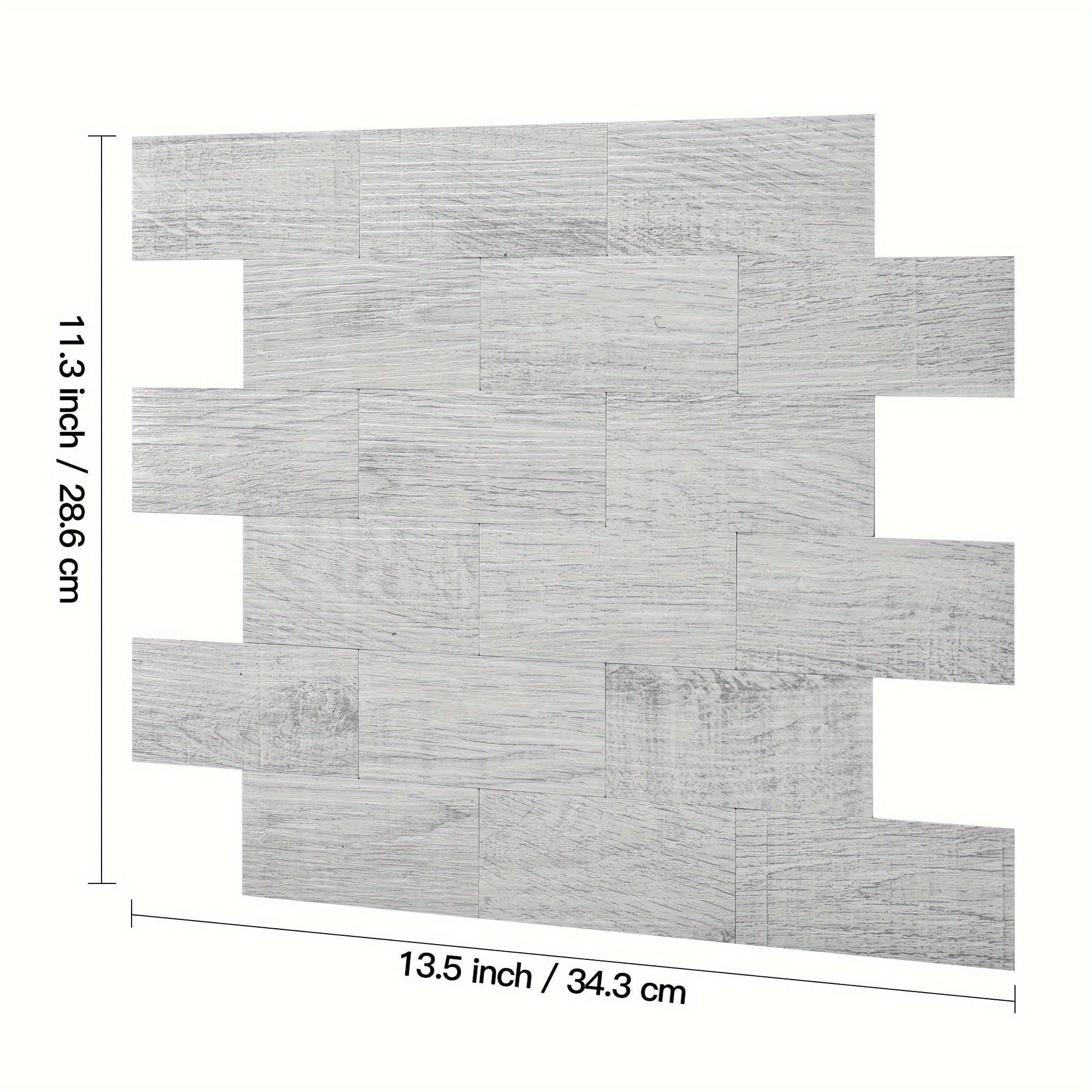 30pcs Self-Adhesive Backsplash PVC Wall Tiles, Rustic Stair Stickers in Spruce Grey