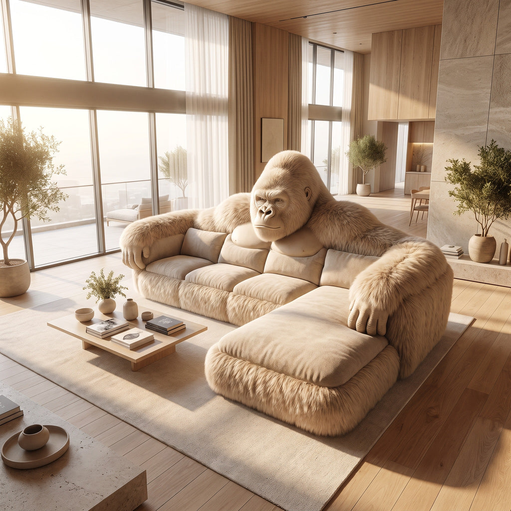 Luxury Gorilla Sculpture Sectional Sofa for Living Room