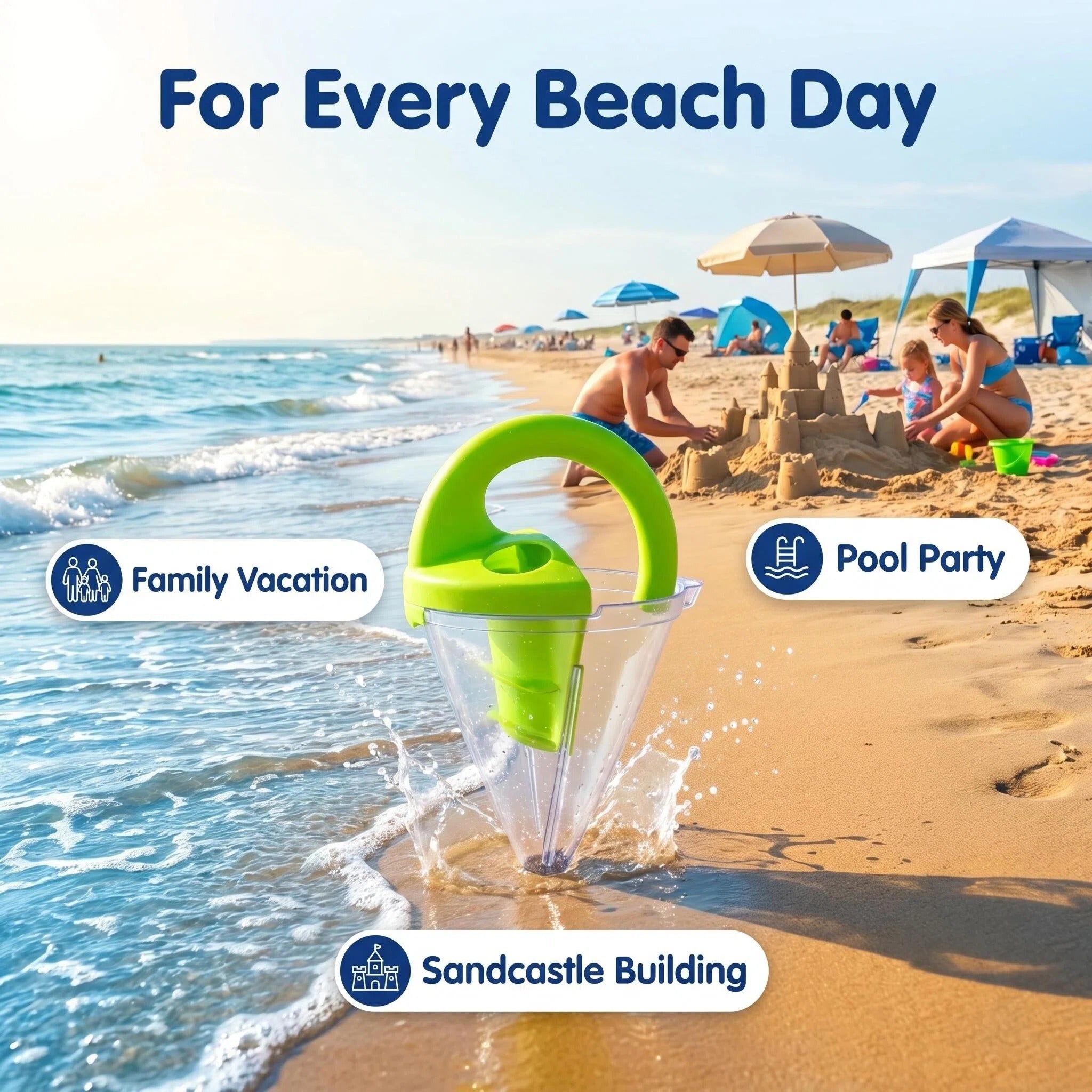 Durable Plastic Sand Scoop Holiday Beach Toy for Children
