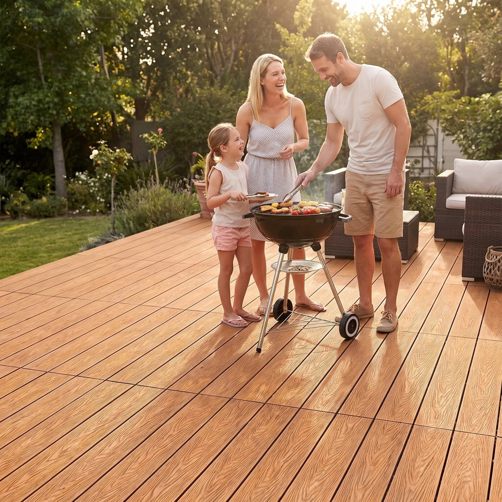 Heavy-Duty Raised WPC Deck Panels Height Adjustable Pedestal Outdoor Deck Tiles