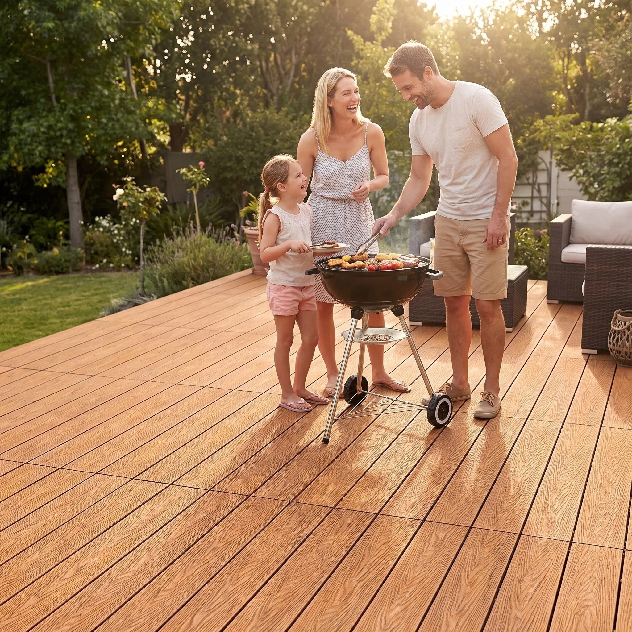 Heavy-Duty Raised WPC Deck Panels Height Adjustable Pedestal Outdoor Deck Tiles