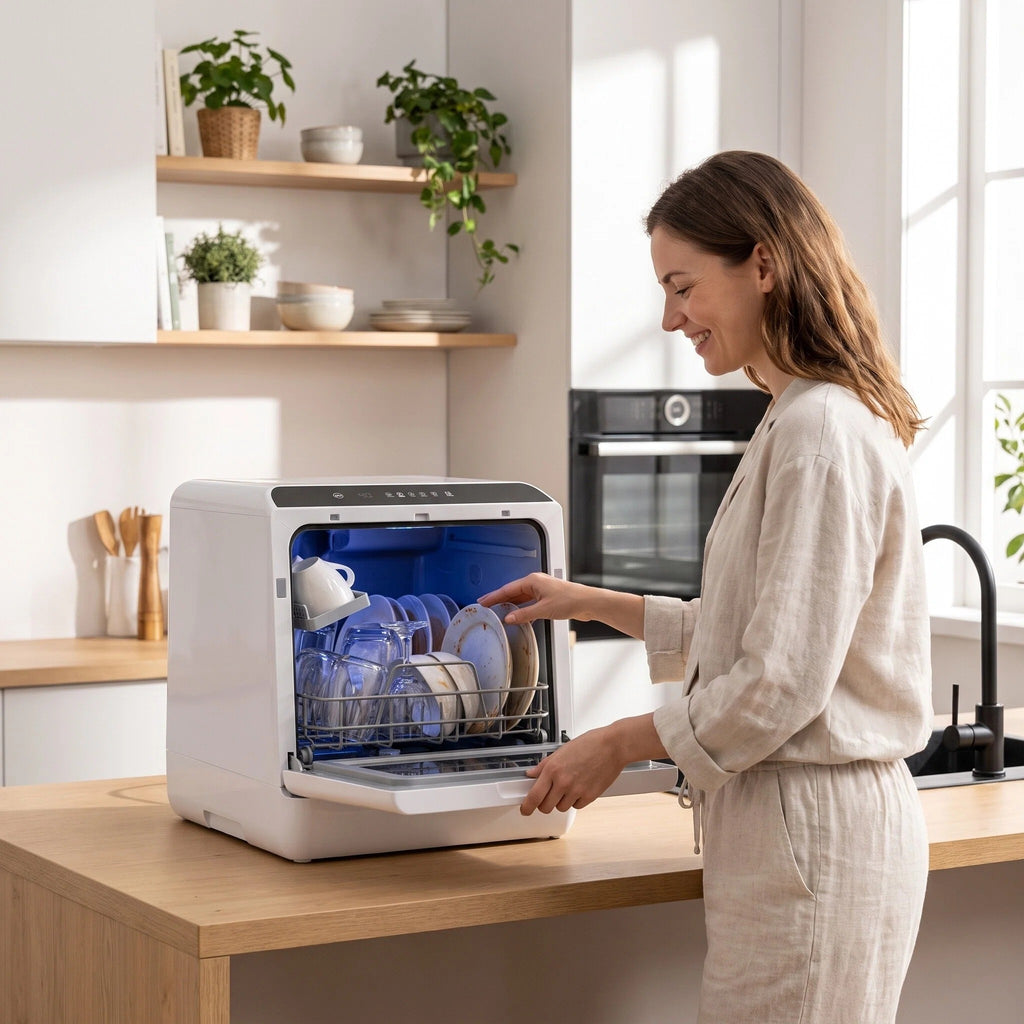 Modern Desktop Dishwasher for Stylish Home Kitchen Daily Cleaning