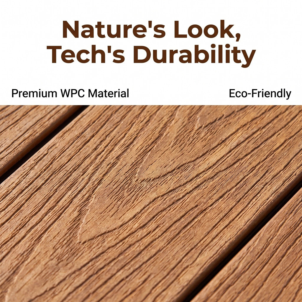 Heavy-Duty Raised WPC Deck Panels Height Adjustable Pedestal Outdoor Deck Tiles