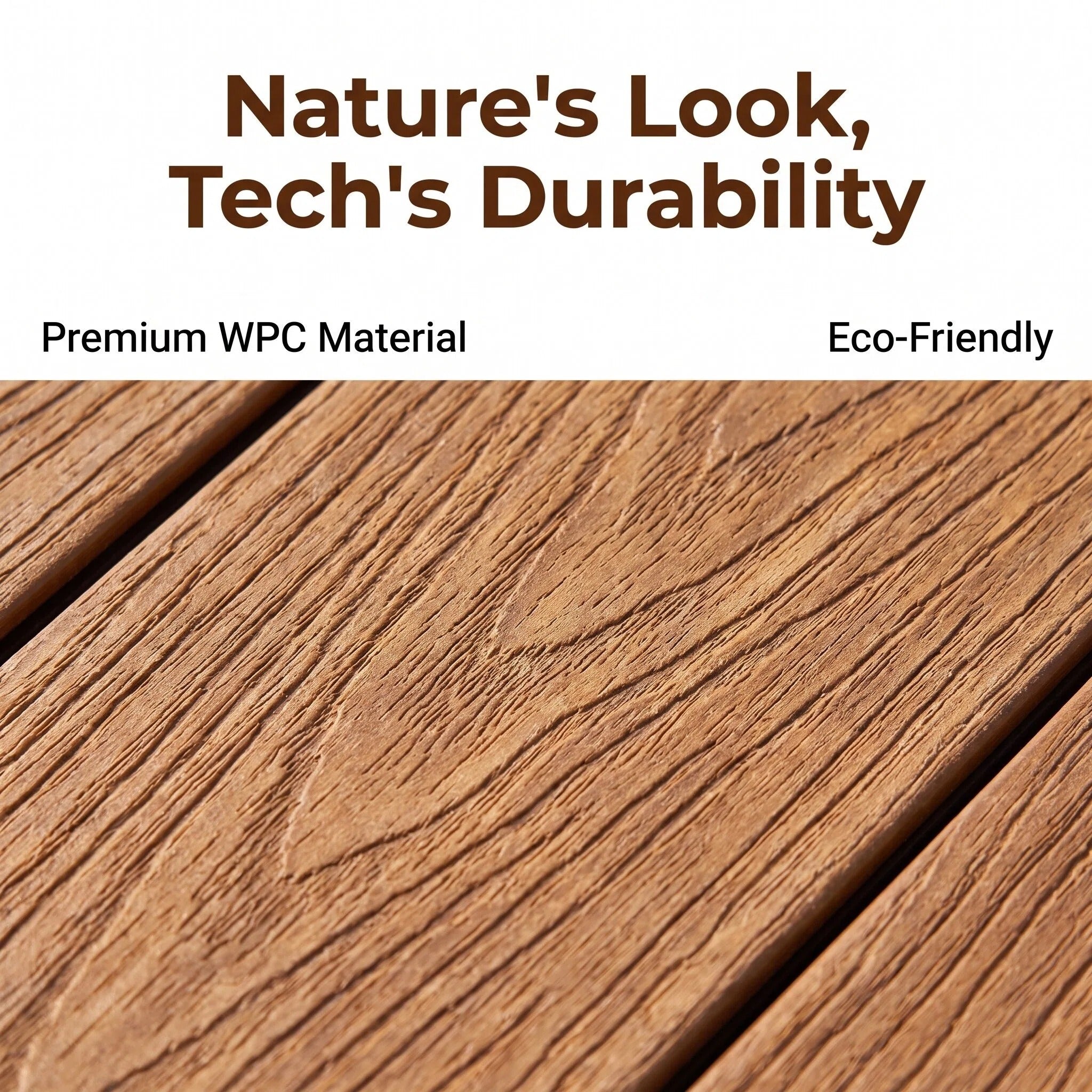 Heavy-Duty Raised WPC Deck Panels Height Adjustable Pedestal Outdoor Deck Tiles