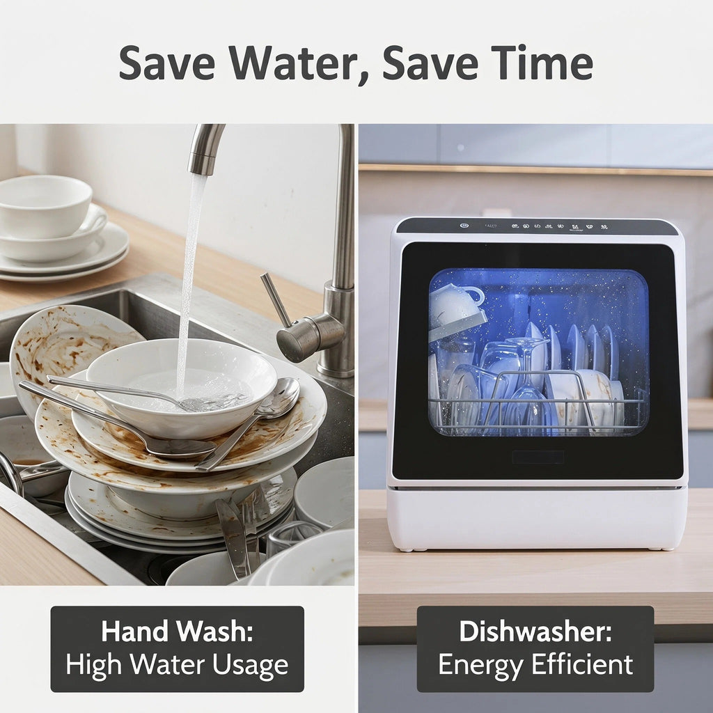 Modern Desktop Dishwasher for Stylish Home Kitchen Daily Cleaning