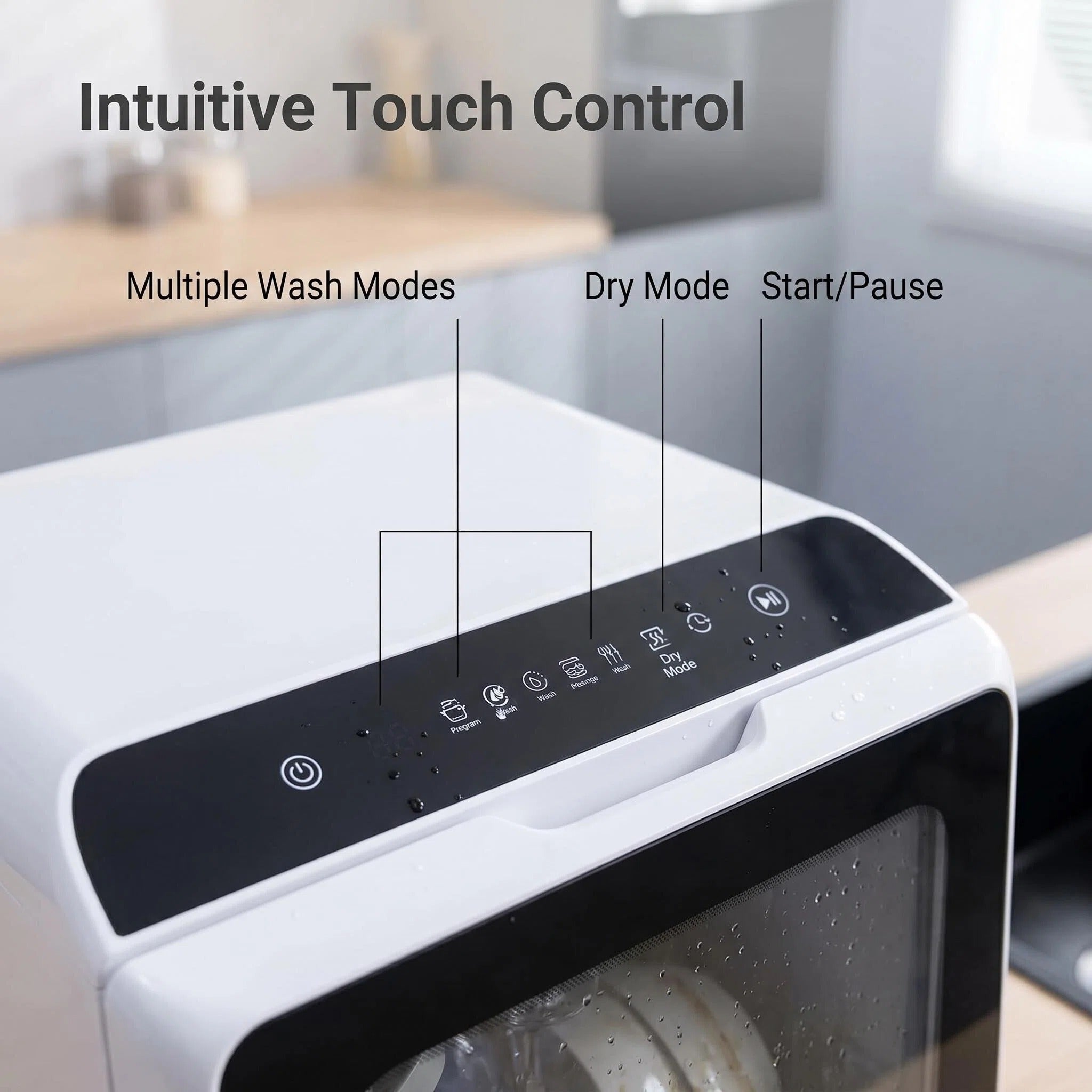 Modern Desktop Dishwasher for Stylish Home Kitchen Daily Cleaning