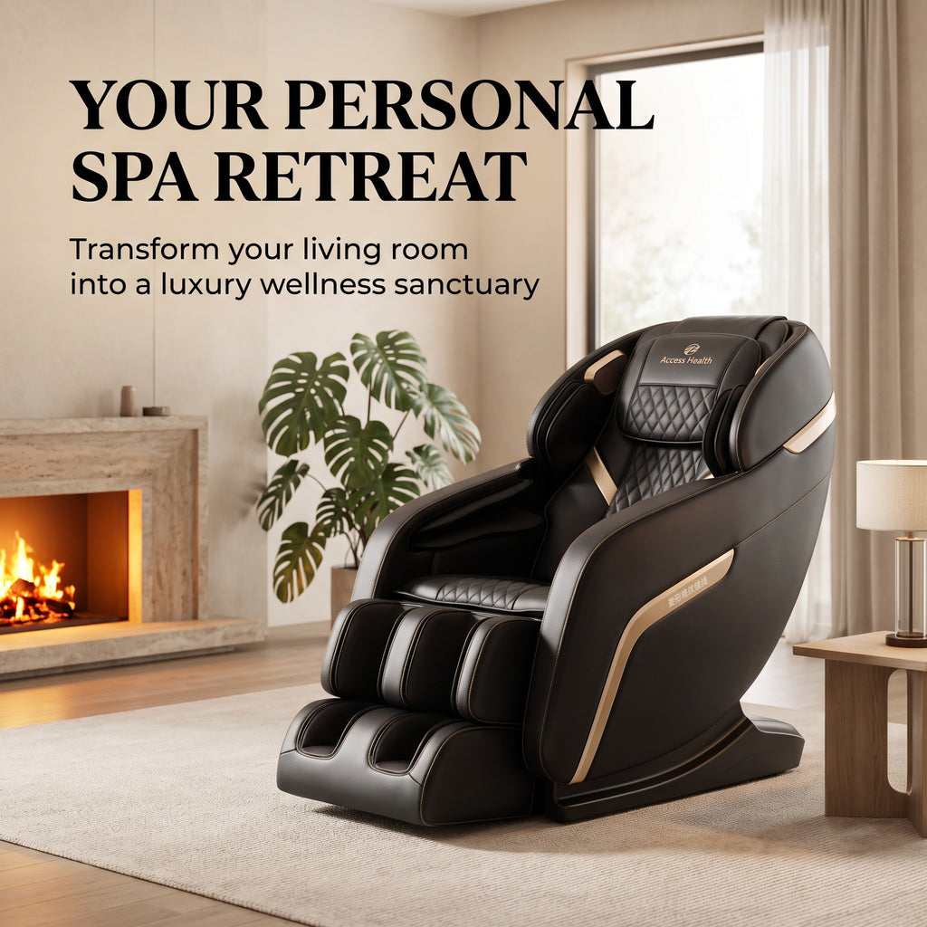 Zero Gravity Full Body Massage Chair Heat Therapy Airbag Massage PU Leather Home Recliner