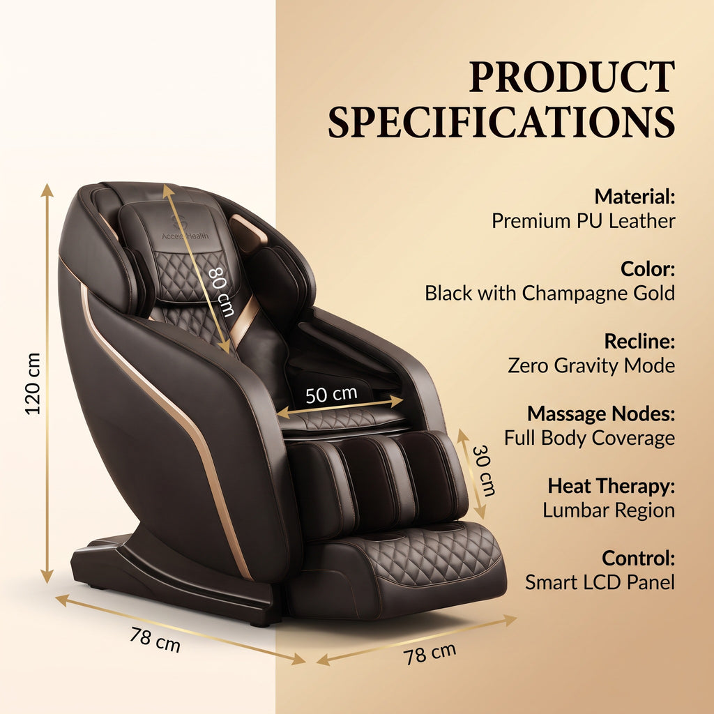 Zero Gravity Full Body Massage Chair Heat Therapy Airbag Massage PU Leather Home Recliner