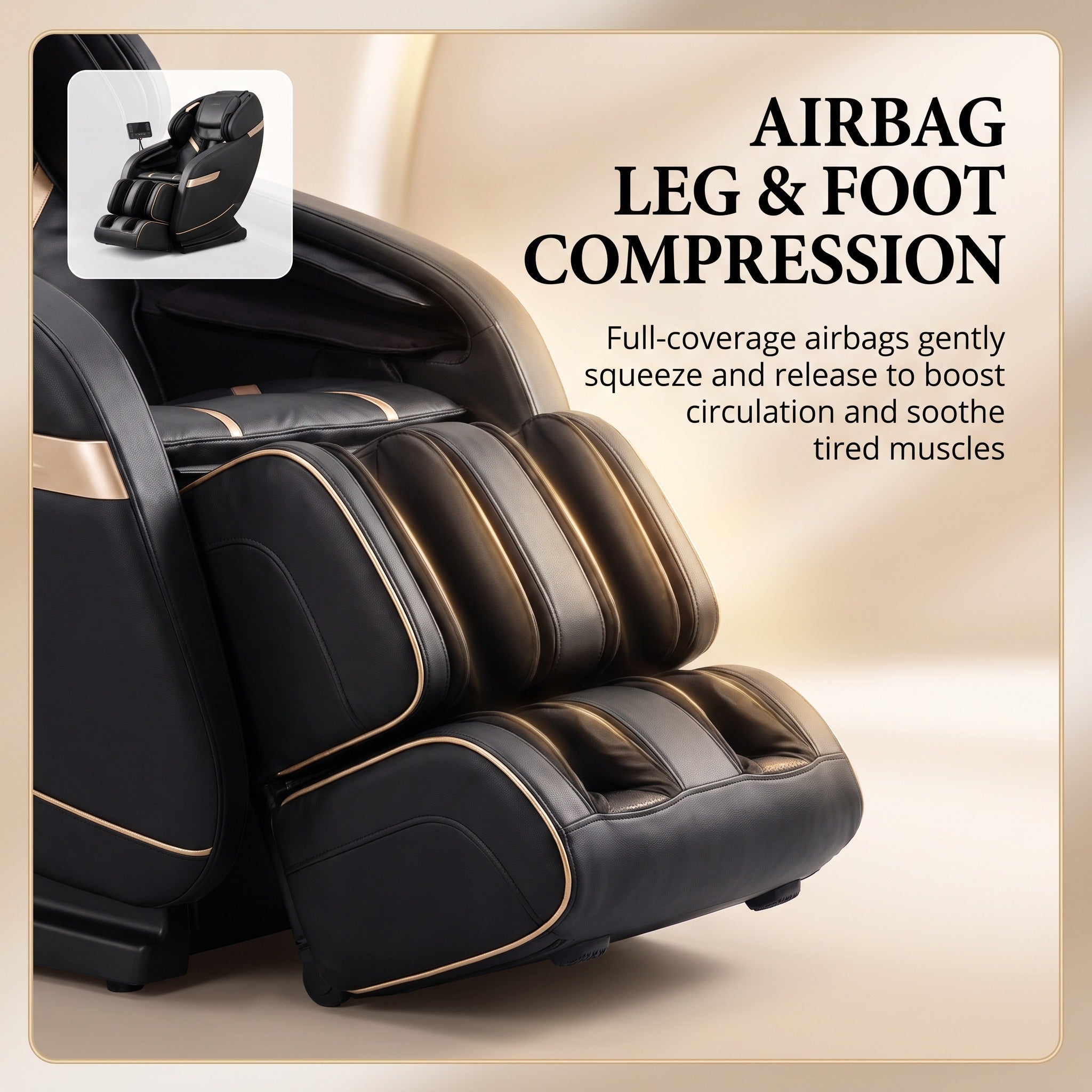 Zero Gravity Full Body Massage Chair Heat Therapy Airbag Massage PU Leather Home Recliner