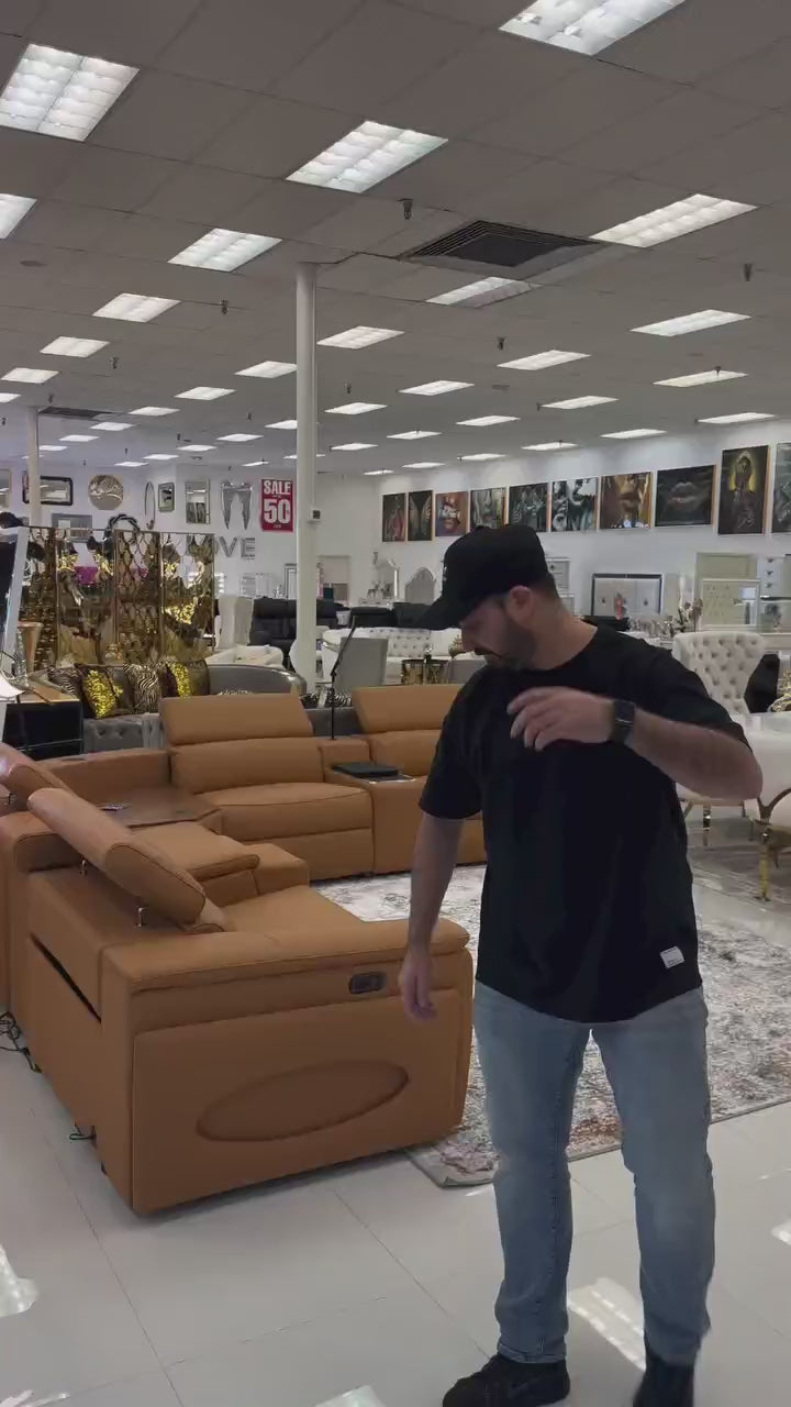 Curved 4-Seat Movie Room Reclining Sectional