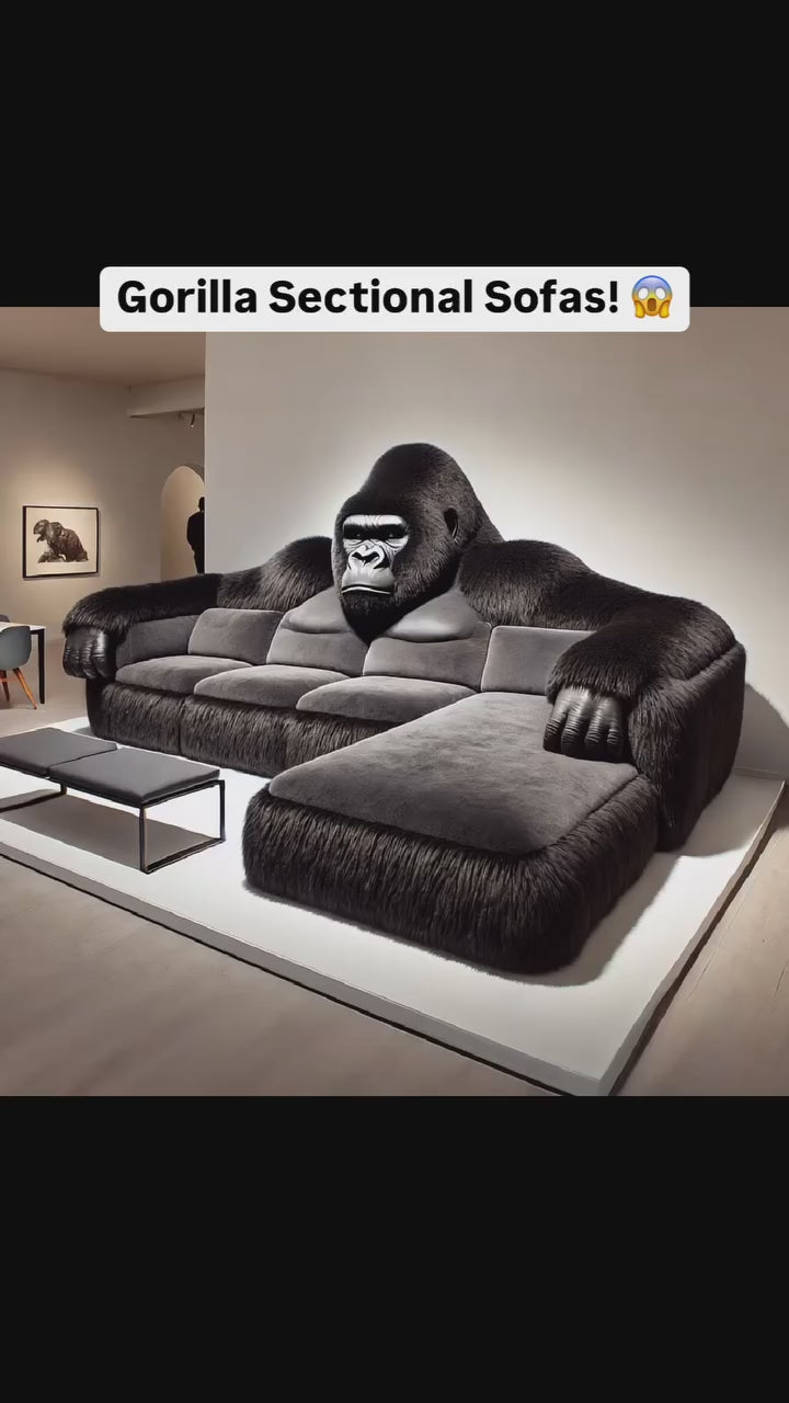 Luxury Gorilla Sculpture Sectional Sofa for Living Room